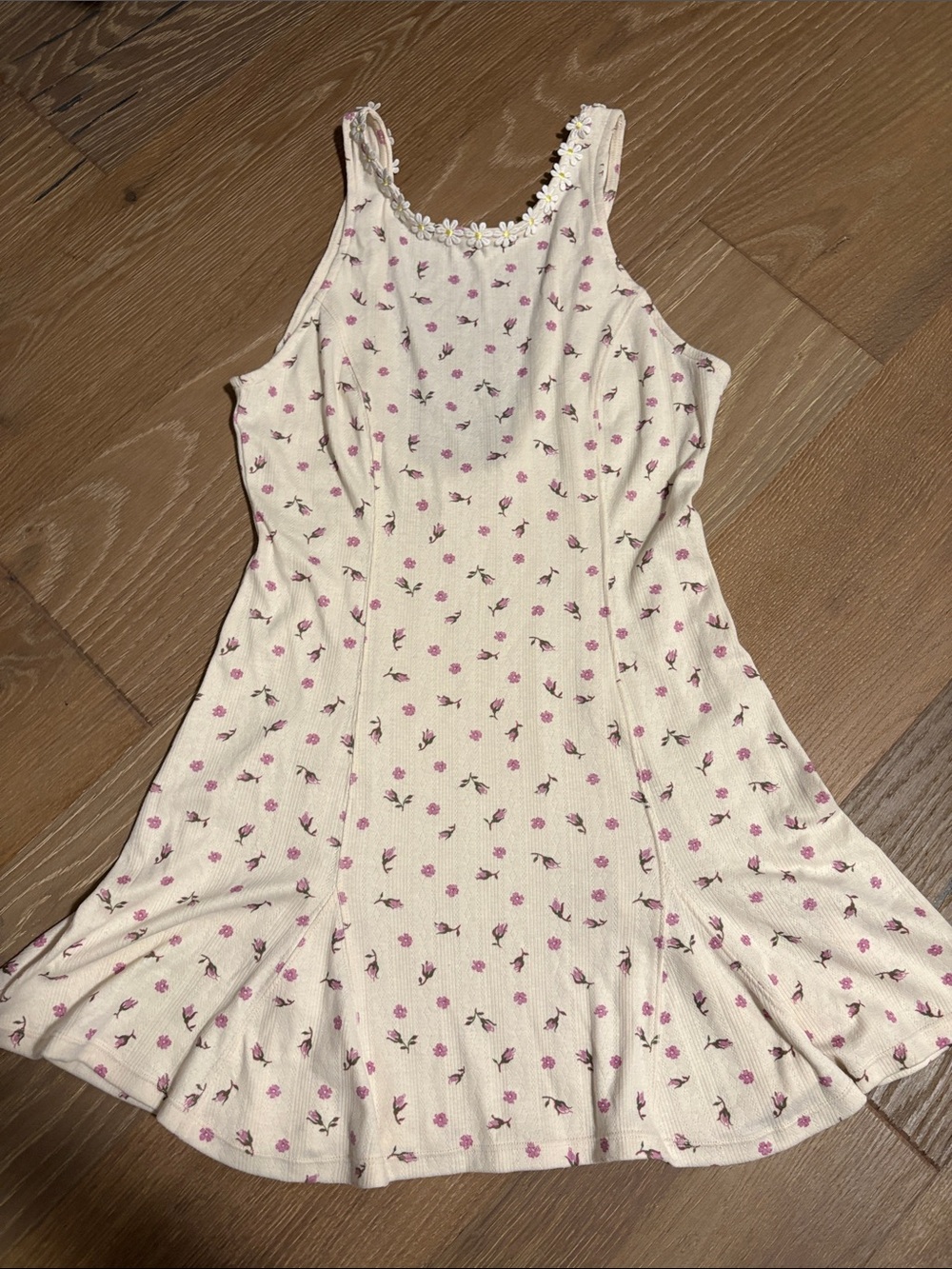 Free People Cream Mini Dress with Pink Floral Print